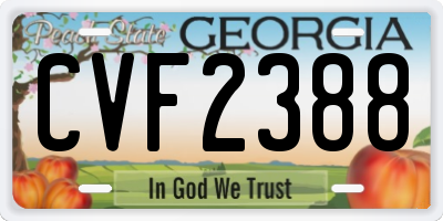GA license plate CVF2388