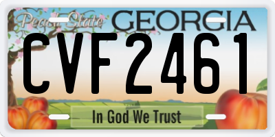GA license plate CVF2461