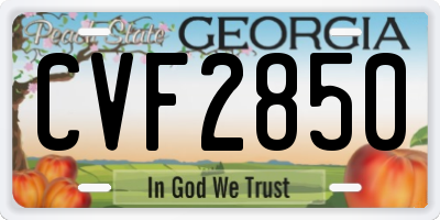 GA license plate CVF2850