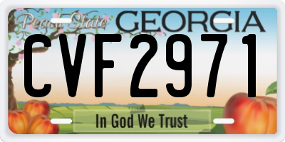GA license plate CVF2971