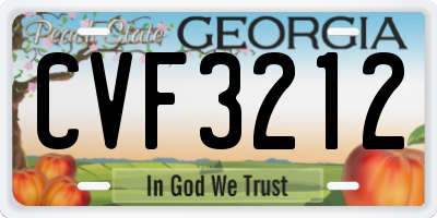 GA license plate CVF3212