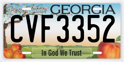 GA license plate CVF3352