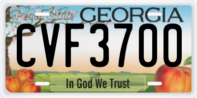 GA license plate CVF3700