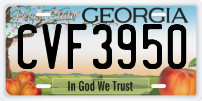 GA license plate CVF3950