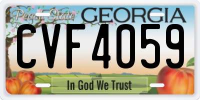 GA license plate CVF4059