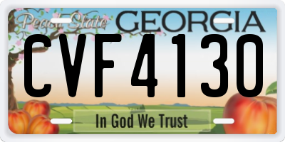 GA license plate CVF4130