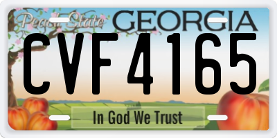 GA license plate CVF4165