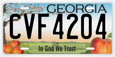 GA license plate CVF4204