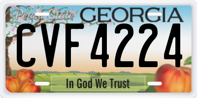 GA license plate CVF4224