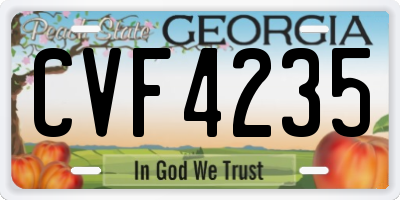 GA license plate CVF4235