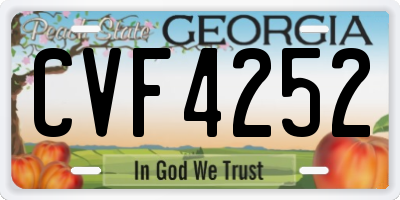 GA license plate CVF4252