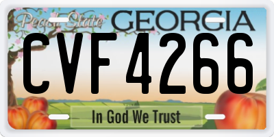 GA license plate CVF4266