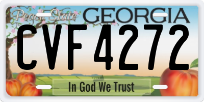 GA license plate CVF4272