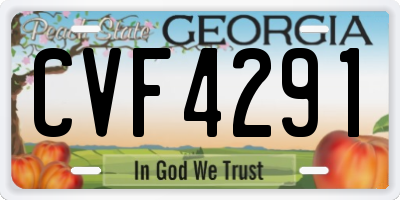 GA license plate CVF4291