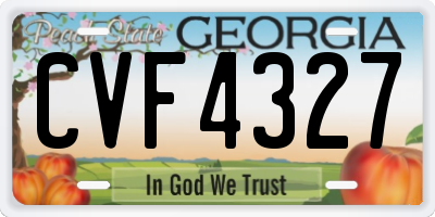 GA license plate CVF4327