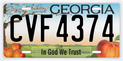 GA license plate CVF4374
