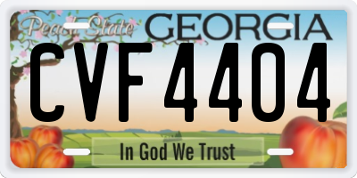 GA license plate CVF4404