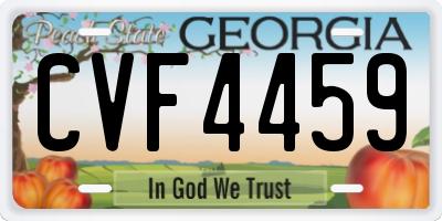 GA license plate CVF4459