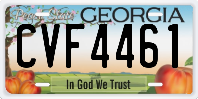 GA license plate CVF4461