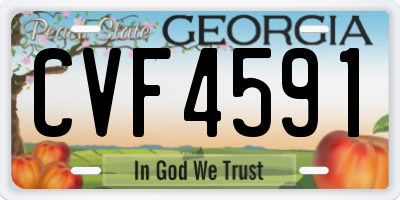 GA license plate CVF4591