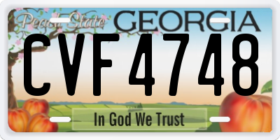 GA license plate CVF4748