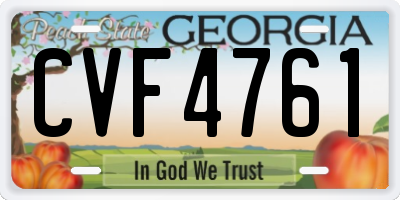 GA license plate CVF4761