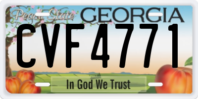 GA license plate CVF4771