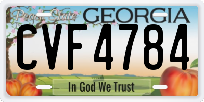 GA license plate CVF4784