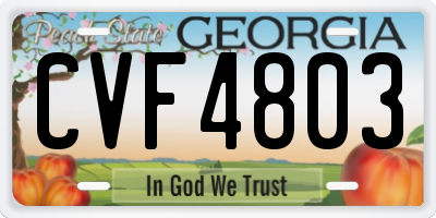 GA license plate CVF4803