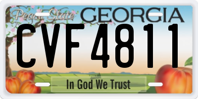 GA license plate CVF4811