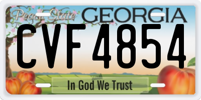 GA license plate CVF4854