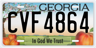 GA license plate CVF4864