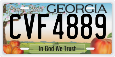 GA license plate CVF4889