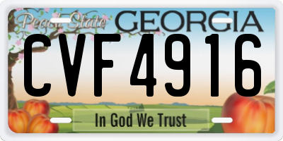 GA license plate CVF4916