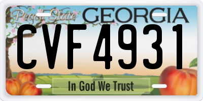 GA license plate CVF4931