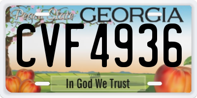 GA license plate CVF4936