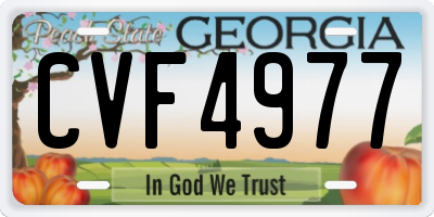 GA license plate CVF4977