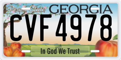 GA license plate CVF4978