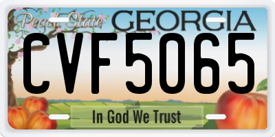 GA license plate CVF5065