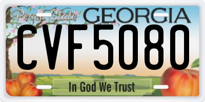 GA license plate CVF5080