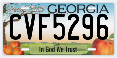 GA license plate CVF5296