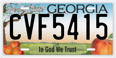GA license plate CVF5415
