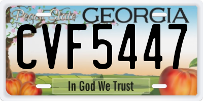 GA license plate CVF5447