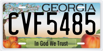 GA license plate CVF5485
