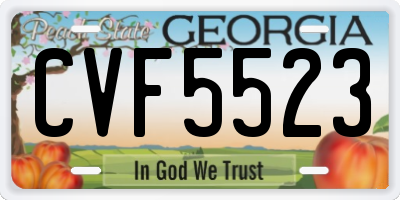 GA license plate CVF5523