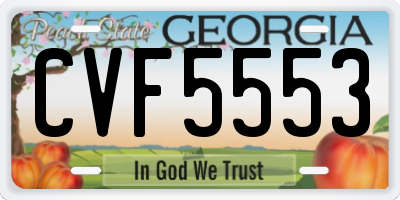 GA license plate CVF5553