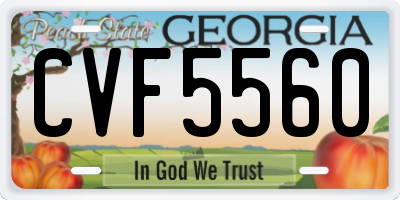 GA license plate CVF5560