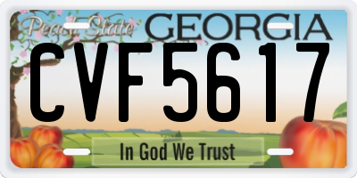 GA license plate CVF5617