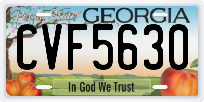GA license plate CVF5630