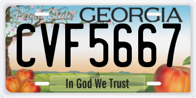 GA license plate CVF5667